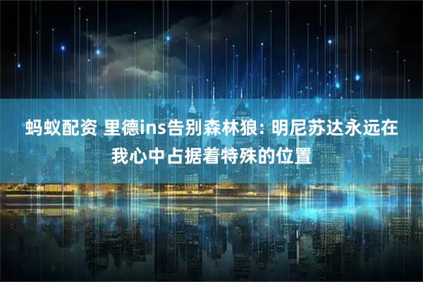 蚂蚁配资 里德ins告别森林狼: 明尼苏达永远在我心中占据着特殊的位置